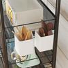 Rolling Storage Cart Layered Storage Shelves Multi Functional Movable Snack Vegetable Baskets Kitchen Shelves Black