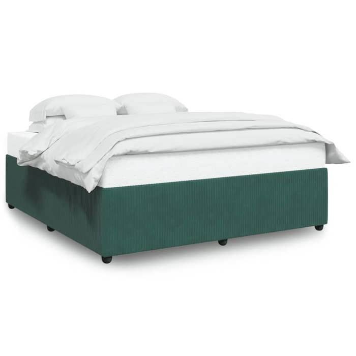 VidaXL Cadre de lit sans matelas vert foncé 200x200 cm velours 3285033
