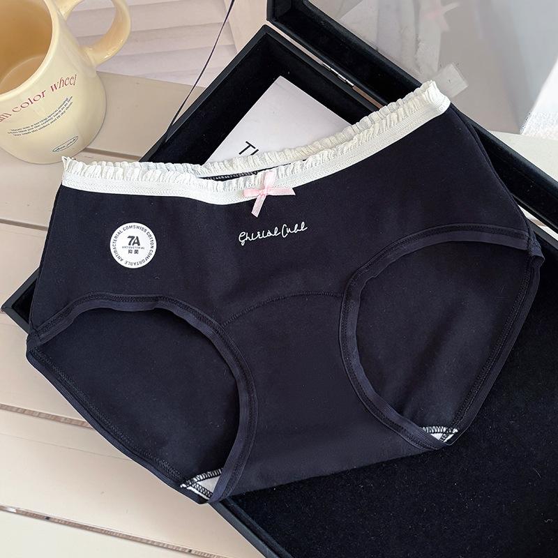 Ladies Spring and Autumn New Lovely Cotton Comfortable 7A Antibacterial  Extended Crotch Waist Underwear