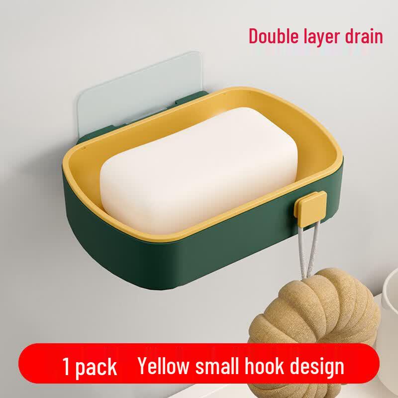 LIEI Drill-Free Wall-Mounted Double-Layer Soap Dish
