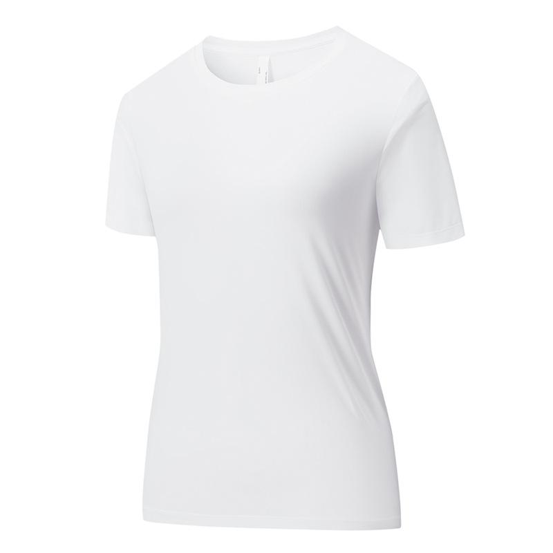 

Футболка из ледяного шелка, летняя быстросохнущая одежда, женская свободная повседневная футболка с коротким рукавом и круглым вырезом M белый