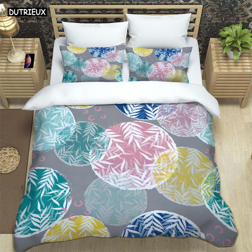 Abstract Floral Digital Printed Polyester Bedding set, Three Piece set, soft, atmospheric, comfortable, And Soft Couple Gift