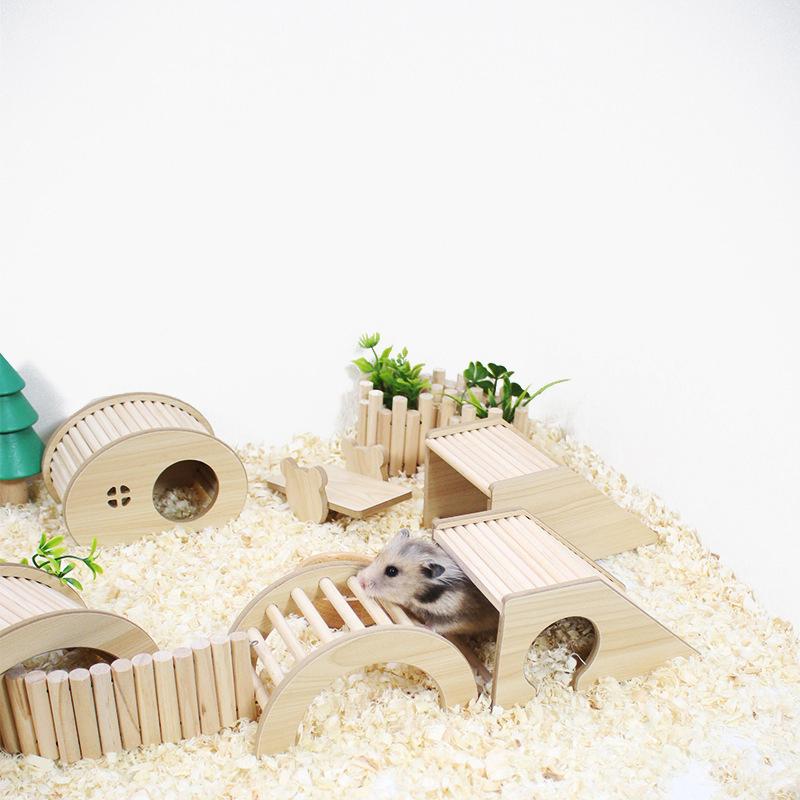 Hamster Holztreppen Brücke Spielzeug Meerschweinchen Igel Eichhörnchen Bogenbrücke Kleintier Bewegungsspielzeug Bogenbrücke D9254
