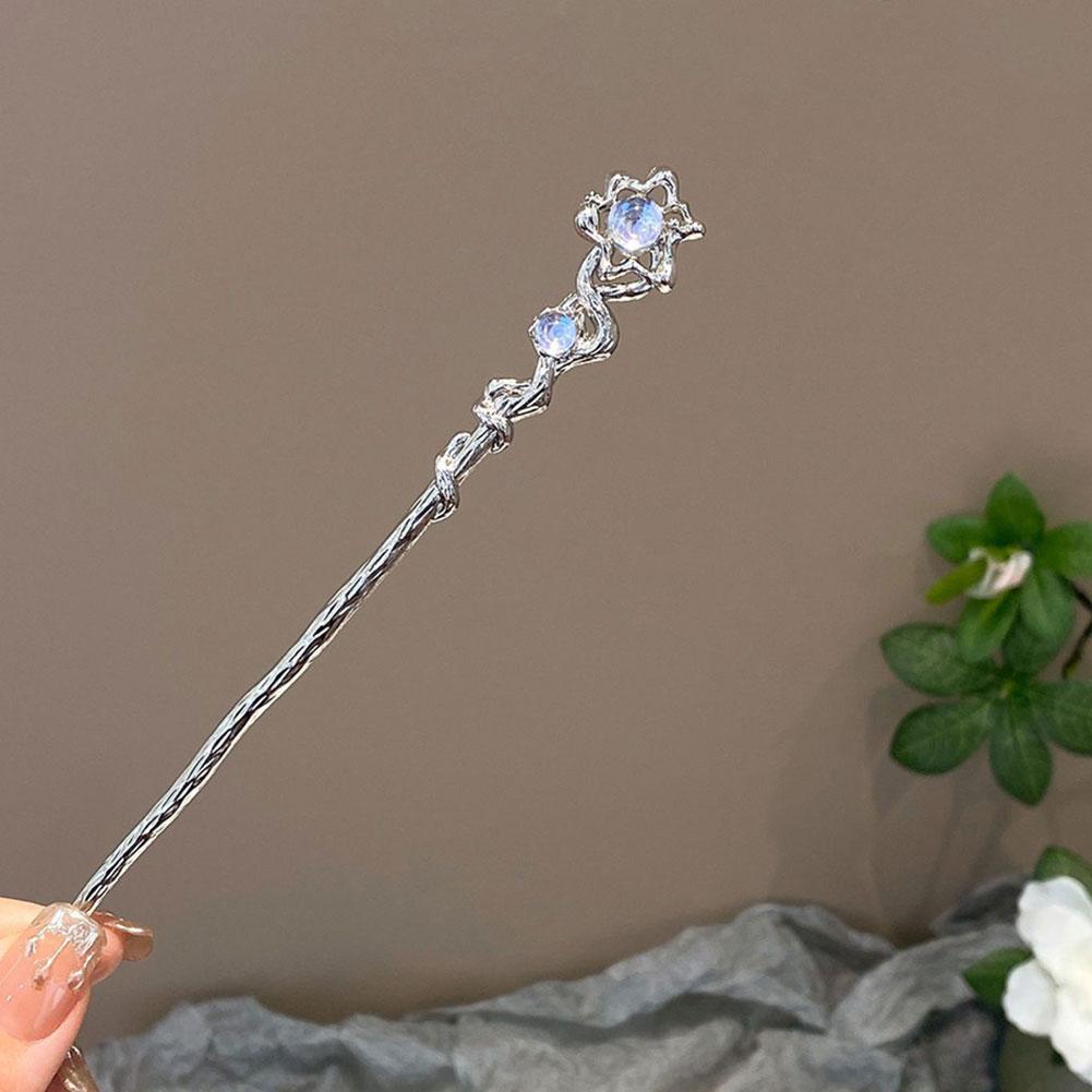 Light Luxury Starry Sky Moonstone Tassel Hairpin Hair Accessory Elegant Hair Stick for Women