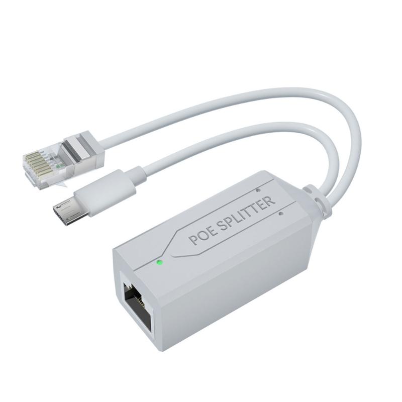 

Мініатюрний активний PoE-роздільник/перетворювач живлення Micro USB/Type-C DC40V на DC5V для камер відеоспостереження та мережевих пристроїв