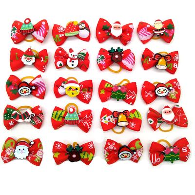 10/20/50 Pcs Christmas Pet Bows Dog Hair Accessories Holiday Party Dogs Bows Hair Dog Grooming Bows For Small Dog Pet Supplies