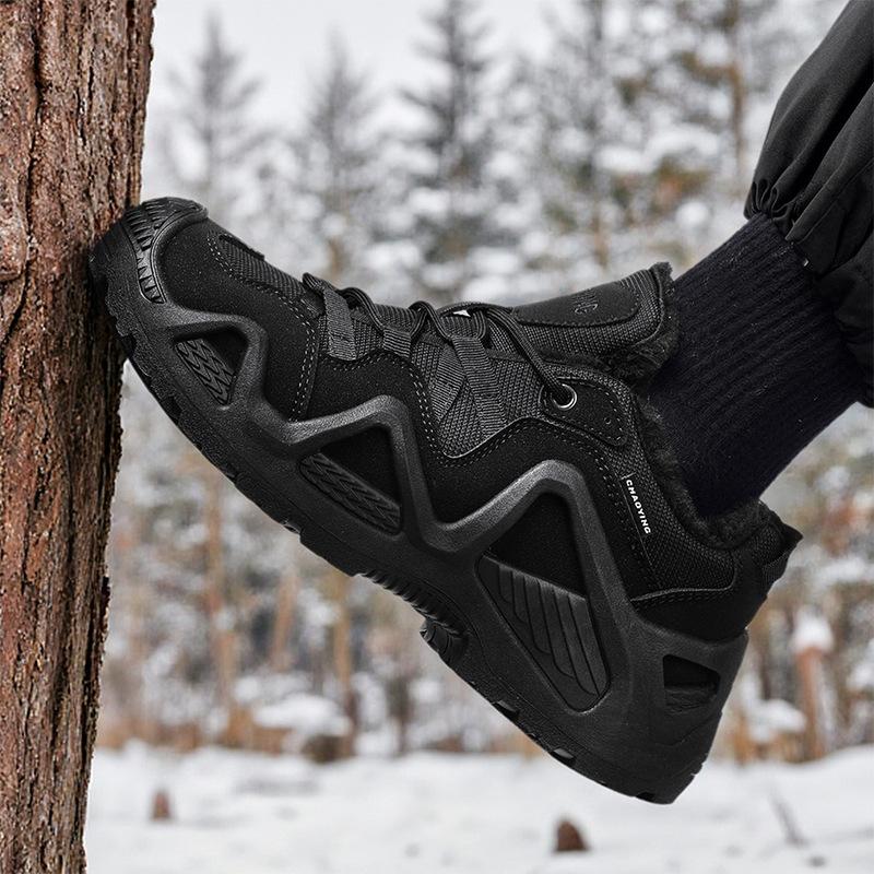 Winter Climbing Shoes Inner Velvet Warm Outdoor Non-slip Travel Shoes Hiking Hiking Shoes Large Cotton Shoes