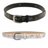 Zinc Zinc Alloy Rhinestone Belt Flower PU Leather Waistband Personality Rivet Belt  Women