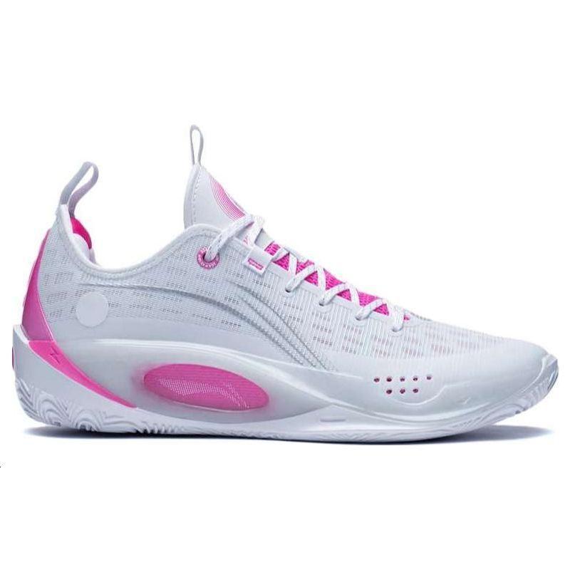 New LiNing Wade 808 2 Slip Resistant Low Top Basketball Shoes Men's White Pink ABPS037-7