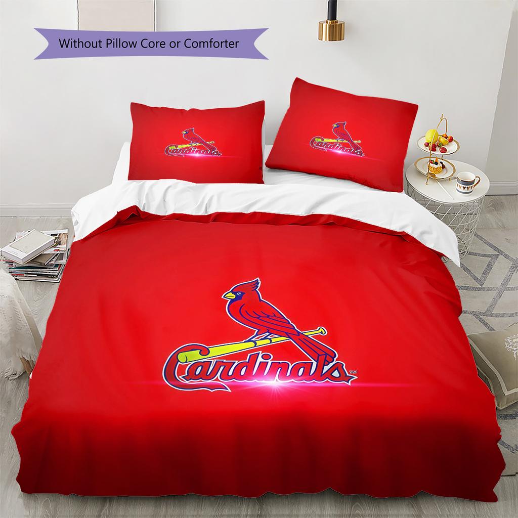 St.Louis Cardinals2 Pattern Bedding Quilt Set Home Decoration Gift (1 * duvet cover + 2 * pillowcase without core)