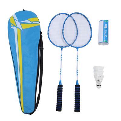 2 STÜCK Badmintonschläger für Erwachsene Jugendliche Eisenlegierung Anti-Rutsch Badmintonschläger Set mit Nylon