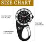 Karabineruhr mit leuchtendem analogem Taschenuhr-Zifferblatt, Krankenschwester-Outdoor-Zubehöruhr, Clip-on-Schlüsselanhänger, wasserdicht, Anzeige, Kompass, Uhr, Uhr, Schwarz,