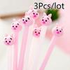 3pcs Kawaii Cute Pink Pig 0.38mm Plastic Gel Pens Office School Gift Stationery Pens