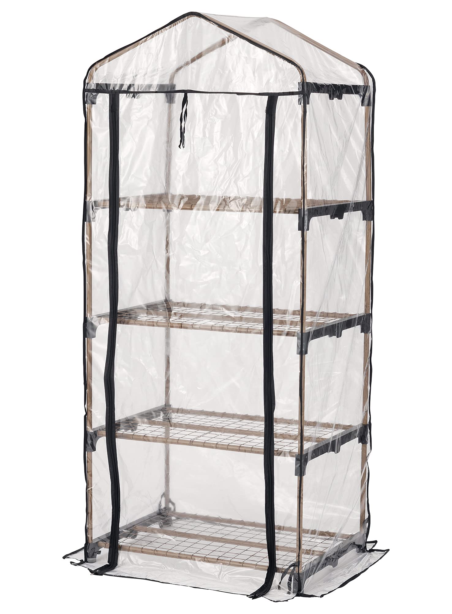 

Takeda Corporation 70 x 49 x 160 см виниловая теплица 4 полки [Теплицы, садоводство, полки] Бежевые/черные полки, KOST-4M