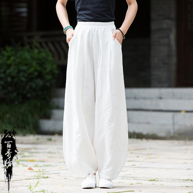 Women's Spring/Summer Zen Retro Cotton Linen Lantern Pants