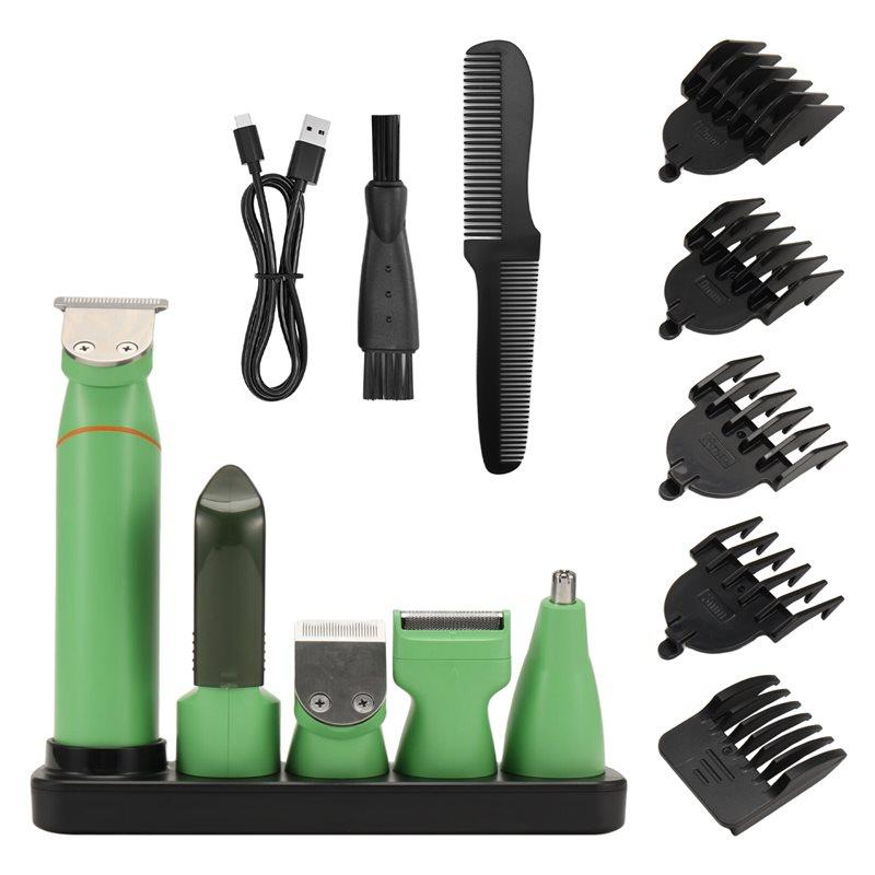 

A65T-For Men S 5-In-1 Electric Hair Clipper Set Beard Trimmer Full Body Washable Shaver Nose Hair Removal For Men