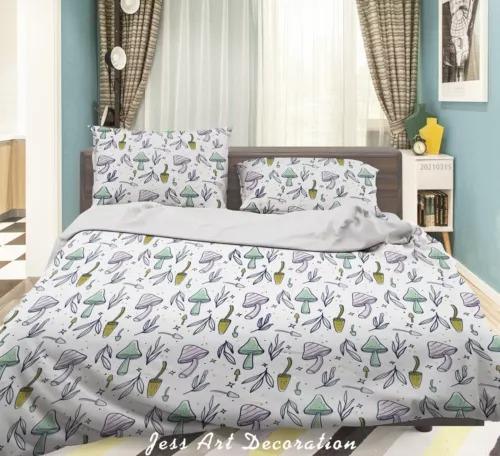 Psychedelic Mushrom Soft Duvet Cover Beding Set Decoration Gift Suitable for Children Young Boys Young Girls Plus Adult Peoples Soft Plus Breathable