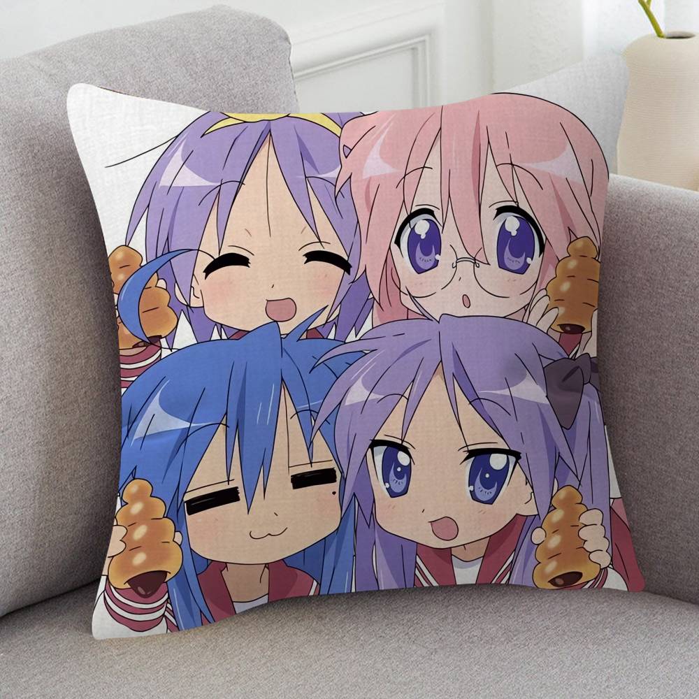 Anime LuckyStar Pillow Case Soft Double Sided Print Sofa Cushion Cover Throw Pillow Covers
