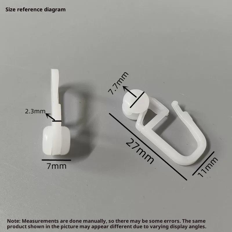 Curtain Track Hooks White Scratch-resistant Plastic Strong Build 30 Pcs for Home Balcony Curtains