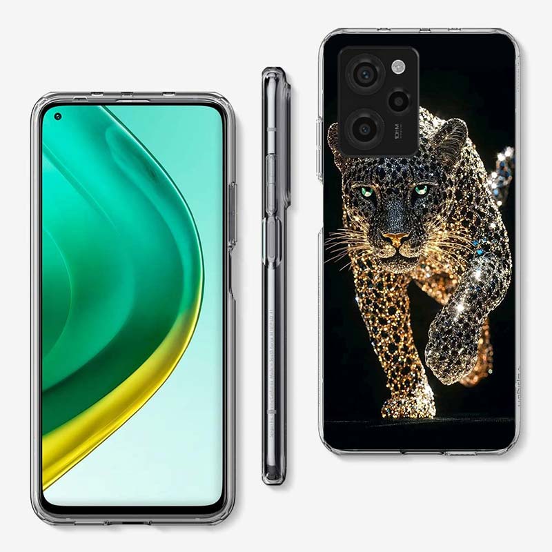 

Cheetah and Illusion Diamond Gem Cover Phone Case For Xiaomi Poco M8 M7 M6 M4 M3 X7 X6 X4 Pro F7 Ultra M5S Mi 14 14T 15 15T 12T Xiaomi Poco X6
