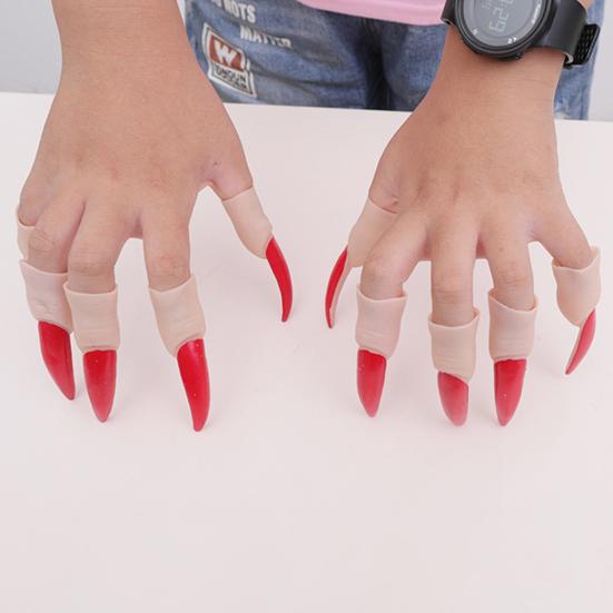 10 Stück Cosplay Falsche Nägel Realistisch Lustig Schrecklich Horror Keine Gerüche Dekorativ Tragbar Kinder Hexe Dekorationen Halloween Requisiten für Festival
