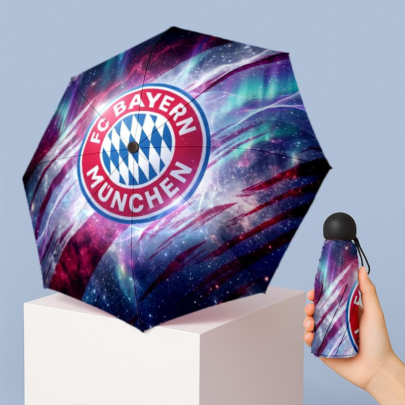 Mini parasol składany 5-krotny 8-żebrowy z nadrukiem wzoru Bayern Monachium, wiatroodporny, wodoodporny, lekki, przenośny