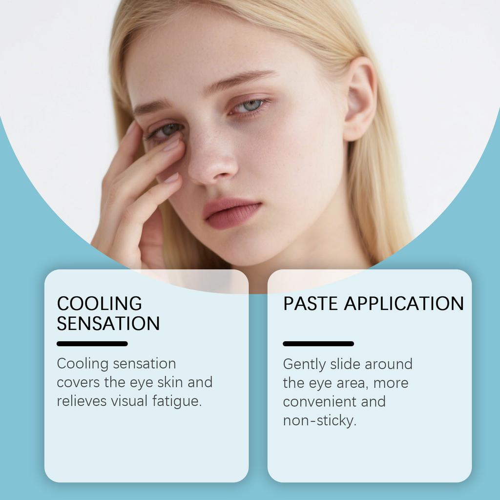 8g Hyaluronsäure Augencreme Stick - Intensiv feuchtigkeitsspendender Gelbalsam für Augenringe & Falten, Empfindliche & Trockene Unteraugenpflege