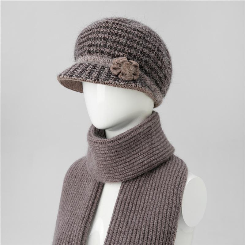 Autumn and winter hats Women's knitted hats Fleece warm wool hats Cold-proof cotton hats