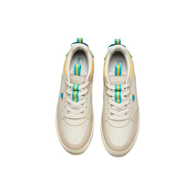 Anta Synthetic Leather Non-Slip Waterproof Low-Top Sneakers Men Sneakers White Gray 912228066-1