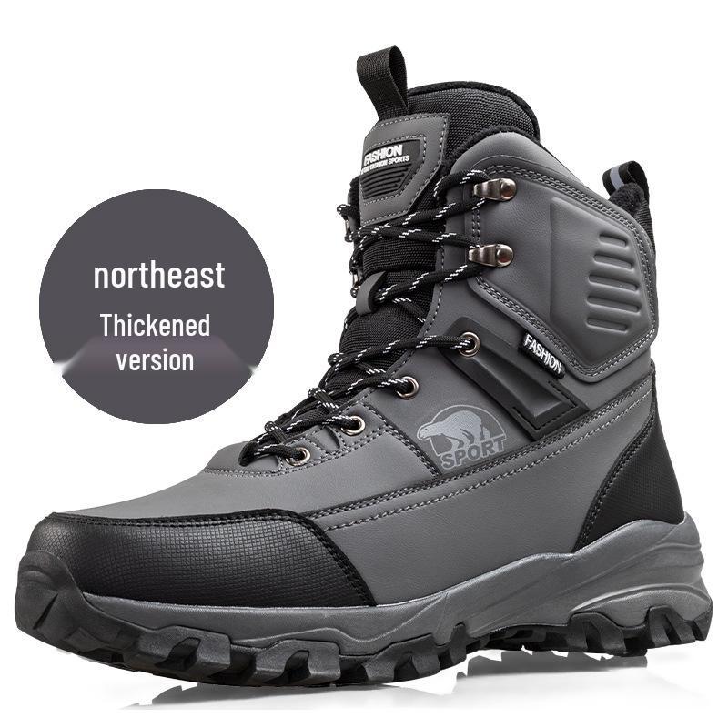 

Чоловічі зимові високі теплі снігові черевики: З флісовою підкладкою, потовщені, водонепроникні, нековзкі, вуличні черевики 42