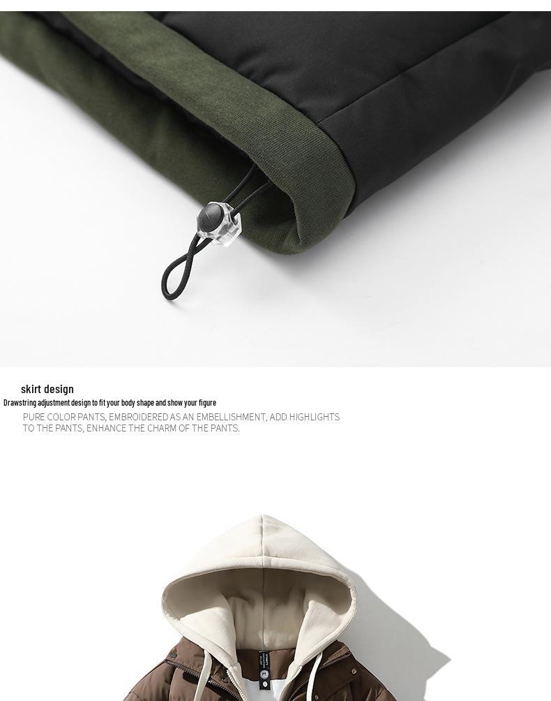 Chaqueta de algodón de invierno para mujer 2025: Con capucha, Estilo de dos piezas, Engrosado, Cálido, Ropa de abrigo de moda unisex