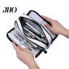 Astuccio per Matite in Tela Grande Custodia per Trucco con Tasche con Cerniera Pochette Scomparti Multipli Organizer Leggero Anelli Elastici Portapenne