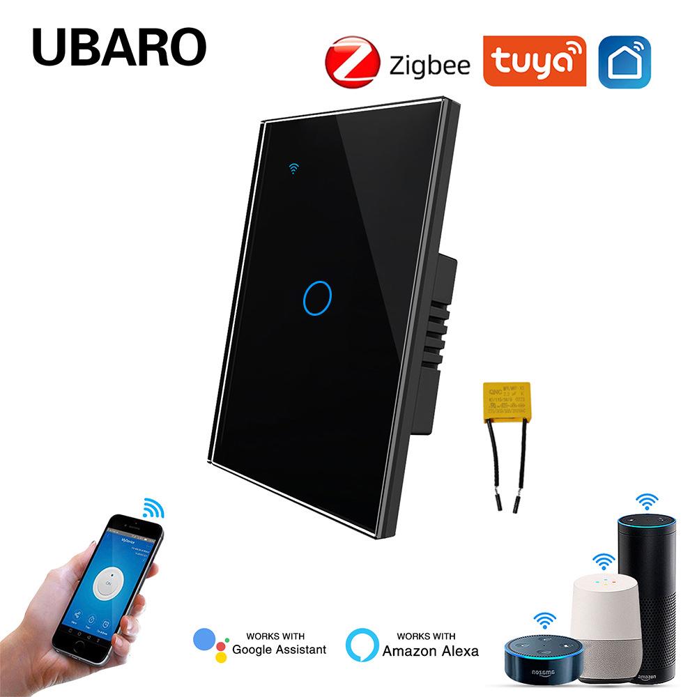US Standard Zigbee Smart Glass Switch with Alexa Voice Control, App Support, and Customizable Single Zero Fire Switch