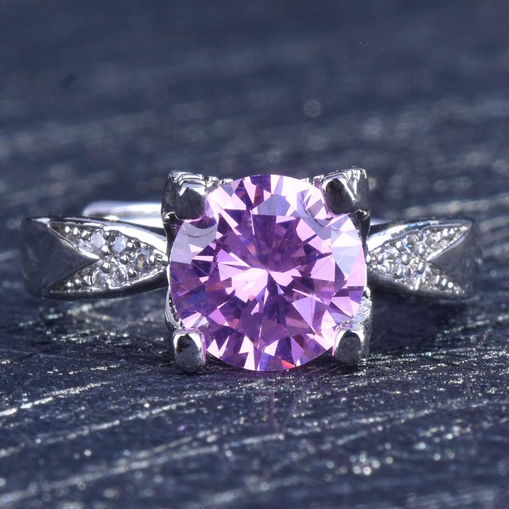 2CT Colorful Moissanite High Carbon Diamond Imitation Gemstone Ring for Women Fashion Jewelry