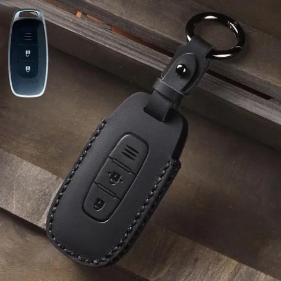 

A+ Leather Car Smart Key Fob Case Cover Holder For Nissan X-trail Xtrail S чёрный