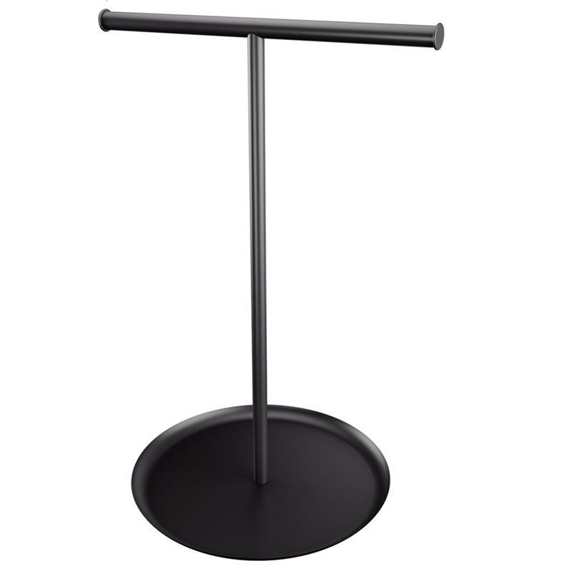 

Necklace Organizer Stand With Storage Tray-T-Shaped Jewelry Holder For Bracelets, Earrings Rings Stylish Design чёрный