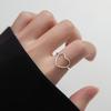 New Classic Genuine 925 Silver Hollow Heart Ring Love Wedding Bands Ring for Women Girl Fashion Jewelry Gift Party Ring