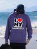 I Love My Boyfriend Print Mens Hoody Autumn Pocket Hoodies Multicolor Fleece Pullovers All-Match Comfortable Male Hoodie