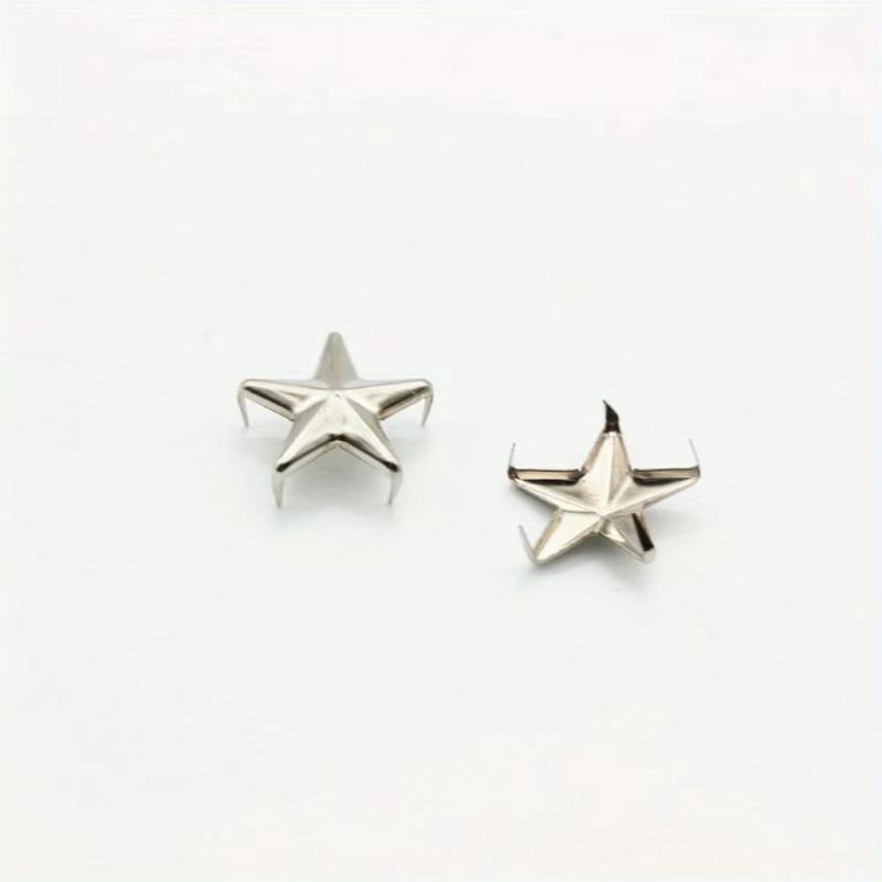 100pcs DIY Rivets and Five-pointed Star Claw Nails Silver Gold Gun Black Clothing Accessories Mobile Phone Case Material Bag
