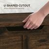 127L Home Storage Box, with Safety Hinges - Rustic Brown Wood-Effect
