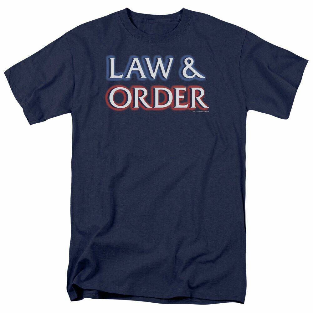 26 Law & Order Law & Order Logo T Shirt Mens Licensed Classic TV Show Navy Unisex T-Shirt M