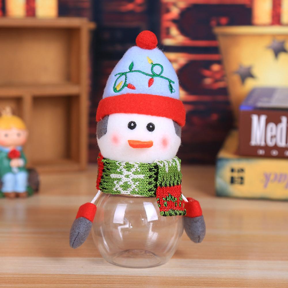 1/5 Pcs Christmas Candy Jar Storage Bottle Santa Snowman Shaped Bag Sweet Box Kids Gift