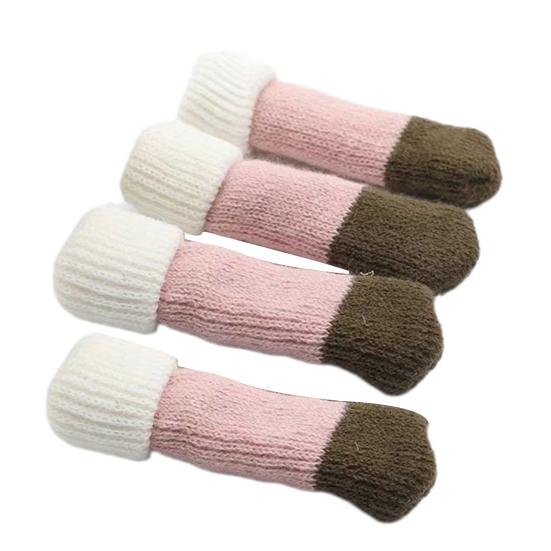 4 Pcs Knitted Chair Leg Covers Elastic Furniture Leg Protectors Non Slip Table Feet Covers Chair Leg Booties for Floor Protection Reduce Friction