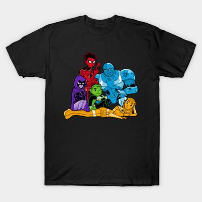Asian Size Men Black Print T-shirt The Booyah Club No-Cut Heat Transfer Print Cotton Tshirt