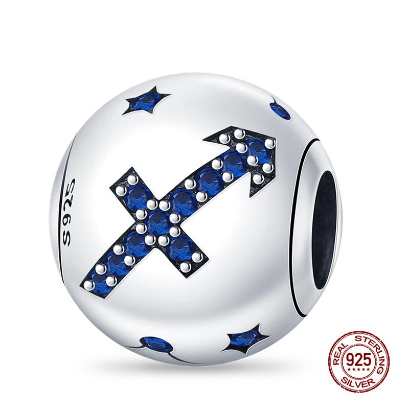 Original Charms Copper Twelve Constellations Charms Beads Fits Womens 3Mm Original Bracelets Necklace Diy Fine Jewelry Gifts