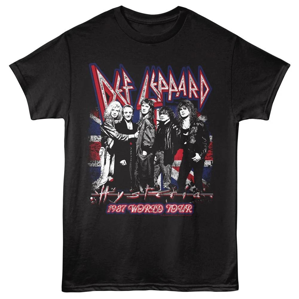 Def Leppard Hysteria World Tour 1987 Union Jack Men s T Shirt Rock Band Merch 2XL