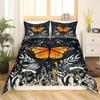 Boho Gothic Skull Bedding Set Death Moth Duvet Cover Set King Queen Full Twin Size Galaxy Sun And Moon Polyester Comforter Cover