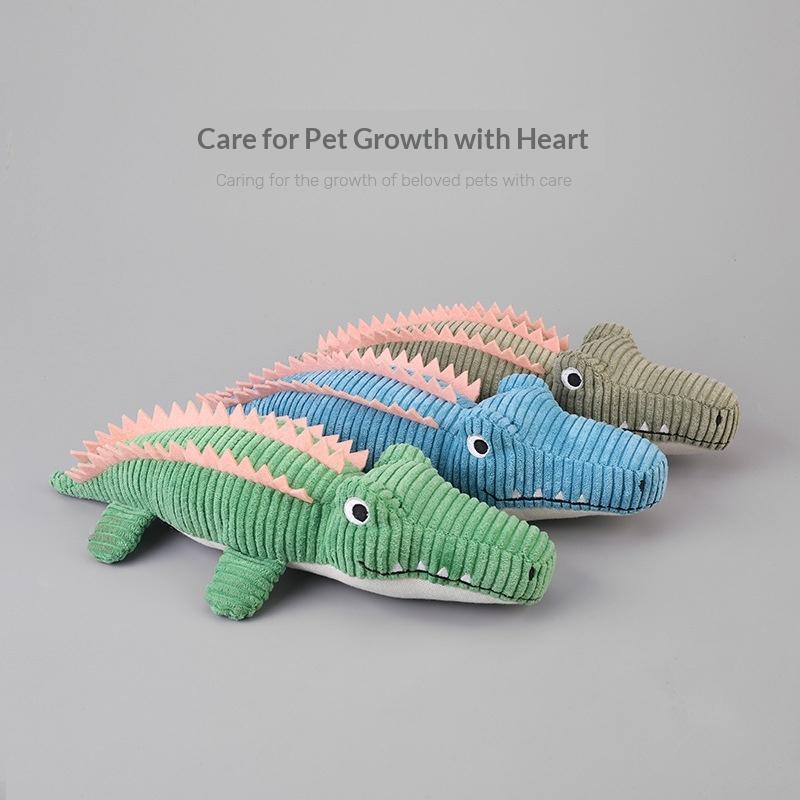 Realistic Crocodile Plush Pet Toys Squeaky Chew Toy for Puppies Boredom Grinding Teeth Interactive Dog Supplies