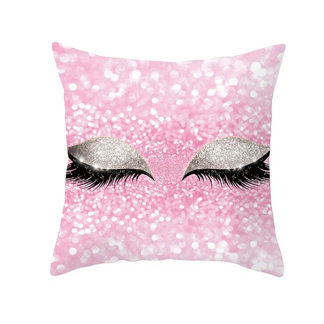Cushion Cover Eyelash Fashion Decoration Pillow Case Pillow Case Polyester Funda Cojin Sofa Home Decoration