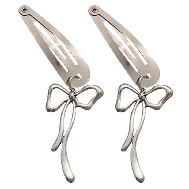 Simple Bowknot Hairclip for Girl Metal Hair Clip Side Pin Lady Hair Styling Tool 2000s Women Hairpin Hair Decoration